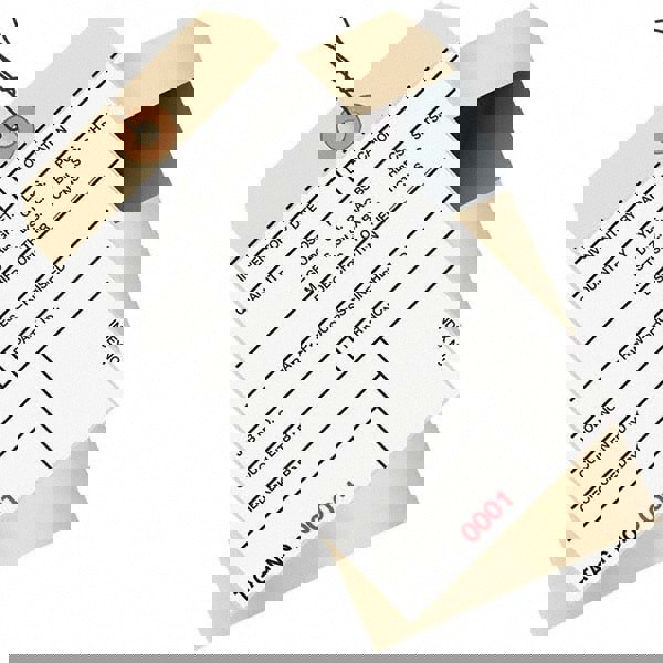 Blank Tag: 6-1/4'' High, Manila & White, Synthetic Paper